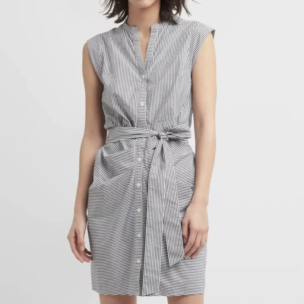 GAP Stripe Ruched Shirtdress.